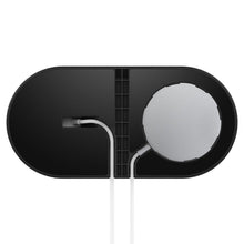 Заредете изображение във визуализатора на галерията – SPIGEN MAGFIT DUO APPLE MAGSAFE &amp; APPLE WATCH CHARGER STAND BLACK - TopMag
