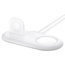 Заредете изображение във визуализатора на галерията – SPIGEN MAGFIT DUO APPLE MAGSAFE &amp; APPLE WATCH CHARGER STAND WHITE - TopMag
