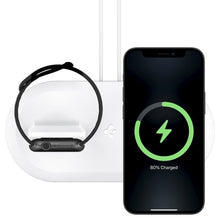 Заредете изображение във визуализатора на галерията – SPIGEN MAGFIT DUO APPLE MAGSAFE &amp; APPLE WATCH CHARGER STAND WHITE - TopMag

