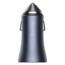 Заредете изображение във визуализатора на галерията – Baseus Golden Contactor Pro quick car charger USB Type C / USB 40 W Power Delivery 3.0 Quick Charge 4+ SCP FCP AFC + USB Typ C - Lightning cable gray (TZCCJD-B0G) - TopMag
