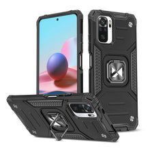 Заредете изображение във визуализатора на галерията – Wozinsky Ring Armor Case Kickstand Tough Rugged Cover for Xiaomi Redmi Note 10 / Redmi Note 10S black - TopMag
