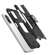 Заредете изображение във визуализатора на галерията – Wozinsky Ring Armor Case Kickstand Tough Rugged Cover for Xiaomi Redmi Note 10 / Redmi Note 10S black - TopMag
