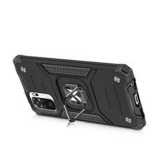 Заредете изображение във визуализатора на галерията – Wozinsky Ring Armor Case Kickstand Tough Rugged Cover for Xiaomi Redmi Note 10 / Redmi Note 10S black - TopMag
