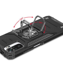 Заредете изображение във визуализатора на галерията – Wozinsky Ring Armor Case Kickstand Tough Rugged Cover for Xiaomi Redmi Note 10 / Redmi Note 10S black - TopMag
