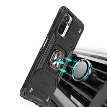 Заредете изображение във визуализатора на галерията – Wozinsky Ring Armor Case Kickstand Tough Rugged Cover for Xiaomi Redmi Note 10 / Redmi Note 10S black - TopMag
