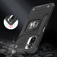 Заредете изображение във визуализатора на галерията – Wozinsky Ring Armor Case Kickstand Tough Rugged Cover for Xiaomi Redmi Note 10 / Redmi Note 10S black - TopMag
