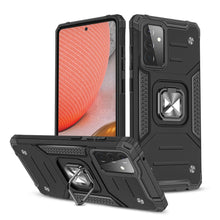Заредете изображение във визуализатора на галерията – Wozinsky Ring Armor Case Kickstand Tough Rugged Cover for Samsung Galaxy A72 4G black - TopMag
