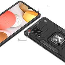 Заредете изображение във визуализатора на галерията – Wozinsky Ring Armor Case Kickstand Tough Rugged Cover for Samsung Galaxy A42 5G silver - TopMag
