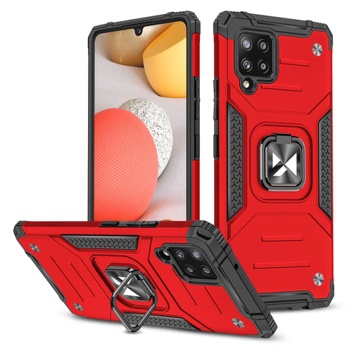 Wozinsky Ring Armor Case Kickstand Tough Rugged Cover for Samsung Galaxy A42 5G red - TopMag
