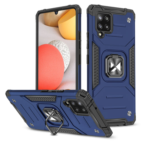 Wozinsky Ring Armor Case Kickstand Tough Rugged Cover for Samsung Galaxy A42 5G blue - TopMag