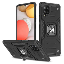 Заредете изображение във визуализатора на галерията – Wozinsky Ring Armor Case Kickstand Tough Rugged Cover for Samsung Galaxy A42 5G black - TopMag
