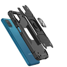Заредете изображение във визуализатора на галерията – Wozinsky Ring Armor Case Kickstand Tough Rugged Cover for Samsung Galaxy A12 / Galaxy M12 blue - TopMag
