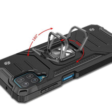 Заредете изображение във визуализатора на галерията – Wozinsky Ring Armor Case Kickstand Tough Rugged Cover for Samsung Galaxy A12 / Galaxy M12 blue - TopMag
