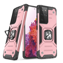 Заредете изображение във визуализатора на галерията – Wozinsky Ring Armor Case Kickstand Tough Rugged Cover for Samsung Galaxy S21 Ultra 5G pink - TopMag
