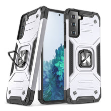 Заредете изображение във визуализатора на галерията – Wozinsky Ring Armor Case Kickstand Tough Rugged Cover for Samsung Galaxy S21+ 5G (S21 Plus 5G) silver - TopMag
