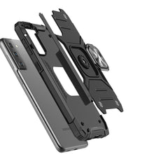 Заредете изображение във визуализатора на галерията – Wozinsky Ring Armor Case Kickstand Tough Rugged Cover for Samsung Galaxy S21+ 5G (S21 Plus 5G) blue - TopMag
