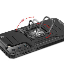 Заредете изображение във визуализатора на галерията – Wozinsky Ring Armor Case Kickstand Tough Rugged Cover for Samsung Galaxy S21+ 5G (S21 Plus 5G) blue - TopMag
