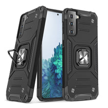 Заредете изображение във визуализатора на галерията – Wozinsky Ring Armor Case Kickstand Tough Rugged Cover for Samsung Galaxy S21+ 5G (S21 Plus 5G) black - TopMag
