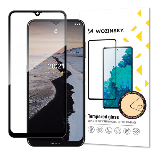 Wozinsky Tempered Glass Full Glue Super Tough Screen Protector Full Coveraged with Frame Case Friendly for Nokia G10 black - TopMag