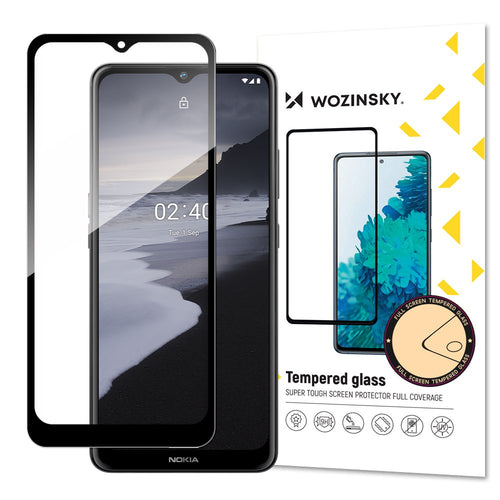 Wozinsky Tempered Glass Full Glue Super Tough Screen Protector Full Coveraged with Frame Case Friendly for Nokia 2.4 black - TopMag