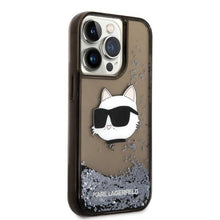Заредете изображение във визуализатора на галерията – Karl Lagerfeld KLHCP14LLNCHCK iPhone 14 Pro 6.1" black/black hardcase Glitter Choupette Head
