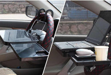 Заредете изображение във визуализатора на галерията – Car steering wheel tray and seat back tray table 2in1 for laptop food drink hm-1504b - TopMag
