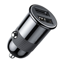 Заредете изображение във визуализатора на галерията – Joyroom 3,1 A dual port smart car charger black (C-A06) - TopMag
