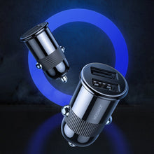 Заредете изображение във визуализатора на галерията – Joyroom 3,1 A dual port smart car charger black (C-A06) - TopMag
