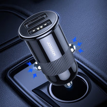 Заредете изображение във визуализатора на галерията – Joyroom 3,1 A dual port smart car charger black (C-A06) - TopMag

