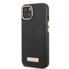 Заредете изображение във визуализатора на галерията – Guess GUHMP13MSAPSTK iPhone 13 6.1" black/black hardcase Peony Logo Plate MagSafe
