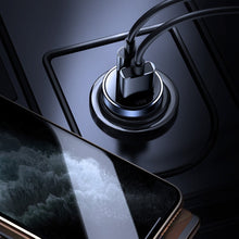 Заредете изображение във визуализатора на галерията – Joyroom mini dual port USB Type C / USB 30 W 5 A smart car charger Power Delivery Quick Charge 3.0 blue (C-A08) - TopMag
