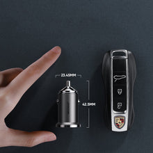 Заредете изображение във визуализатора на галерията – Joyroom mini dual port USB Type C / USB 45 W 5 A smart car charger Power Delivery Quick Charge 3.0 AFC SCP gray (C-A35) - TopMag
