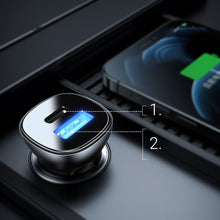 Заредете изображение във визуализатора на галерията – Joyroom mini dual port USB Type C / USB 38 W 3 A smart car charger Power Delivery Quick Charge 3.0 AFC SCP gray (C-A42) - TopMag
