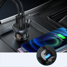 Заредете изображение във визуализатора на галерията – Joyroom mini dual port USB Type C / USB 38 W 3 A smart car charger Power Delivery Quick Charge 3.0 AFC SCP gray (C-A42) - TopMag

