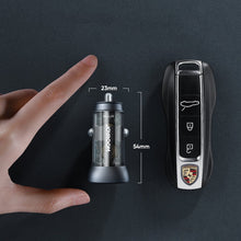 Заредете изображение във визуализатора на галерията – Joyroom mini dual port USB Type C / USB 38 W 3 A smart car charger Power Delivery Quick Charge 3.0 AFC SCP gray (C-A42) - TopMag
