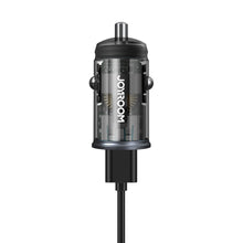 Заредете изображение във визуализатора на галерията – Joyroom mini dual port USB Type C / USB 20 W 3 A smart car charger Power Delivery Quick Charge 3.0 AFC SCP gray (C-A43) - TopMag
