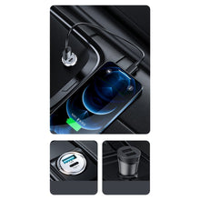 Заредете изображение във визуализатора на галерията – Joyroom mini dual port USB Type C / USB 20 W 5 A smart car charger Power Delivery Quick Charge 3.0 AFC SCP gray (C-A45) - TopMag
