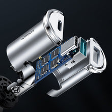 Заредете изображение във визуализатора на галерията – Joyroom mini dual port USB Type C / USB 20 W 5 A smart car charger Power Delivery Quick Charge 3.0 AFC SCP gray (C-A45) - TopMag
