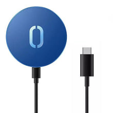 Заредете изображение във визуализатора на галерията – Joyroom wireless Qi charger 15 W for iPhone (MagSafe compatible) + USB Type C cable blue (JR-A28) - TopMag

