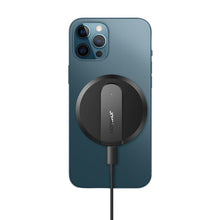 Заредете изображение във визуализатора на галерията – Joyroom wireless Qi charger 15 W for iPhone (MagSafe compatible) + USB Type C cable blue (JR-A28) - TopMag
