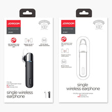 Заредете изображение във визуализатора на галерията – Joyroom Headset Single Wireless Bluetooth 5.0 Earphone for Car white (JR-B01) - TopMag
