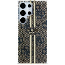Заредете изображение във визуализатора на галерията – Guess IML 4G Gold Stripe case for Samsung Galaxy S24 Ultra - brown
