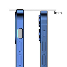 Заредете изображение във визуализатора на галерията – Joyroom New Beauty Series ultra thin case with electroplated frame for iPhone 12 dark-blue (JR-BP742) - TopMag
