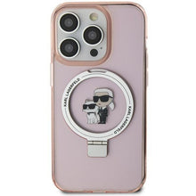 Заредете изображение във визуализатора на галерията – Original faceplate case KARL LAGERFELD KLHMP15MHMRSKCP for iPhone 15 Plus (Magsafe / Ringstand KC / pink)
