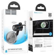 Заредете изображение във визуализатора на галерията – HOCO car holder to air vent with wilress charging support MagSafe HW6 greay
