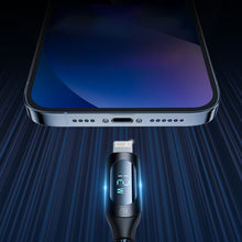 Заредете изображение във визуализатора на галерията – USB-A Cable - Lightning Wozinsky WUALC1 with LED Display 2.4A 1m - Black

