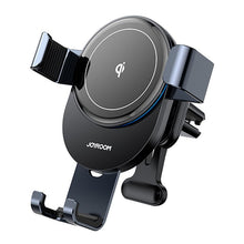 Заредете изображение във визуализатора на галерията – Joyroom Qi wireless 15 W car charger gravity phone holder (air vent) gray (JR-ZS212) - TopMag
