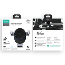 Заредете изображение във визуализатора на галерията – Joyroom Qi wireless 15 W car charger gravity phone holder (air vent) gray (JR-ZS212) - TopMag
