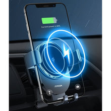 Заредете изображение във визуализатора на галерията – Joyroom Qi wireless 15 W car charger gravity phone holder (air vent) gray (JR-ZS212) - TopMag
