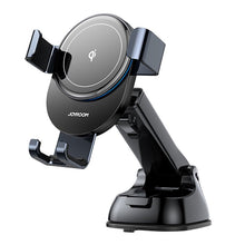 Заредете изображение във визуализатора на галерията – Joyroom Qi wireless 15 W car charger gravity phone holder (dashboard) gray (JR-ZS212) - TopMag
